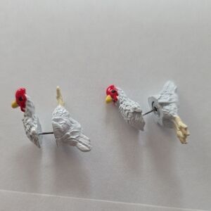 Charming White and Red Bird Figurines